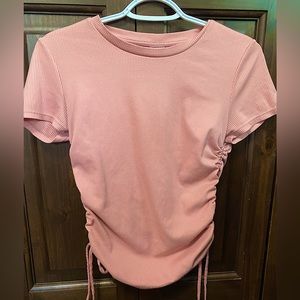 Pink Top w/Ties to Adjust Crop